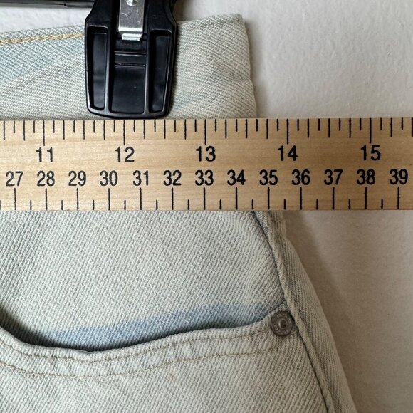 High-Waisted Light Wash Denim Shorts By RSQ Size M Womens Casual Rolled Cuff - Picture 10 of 12